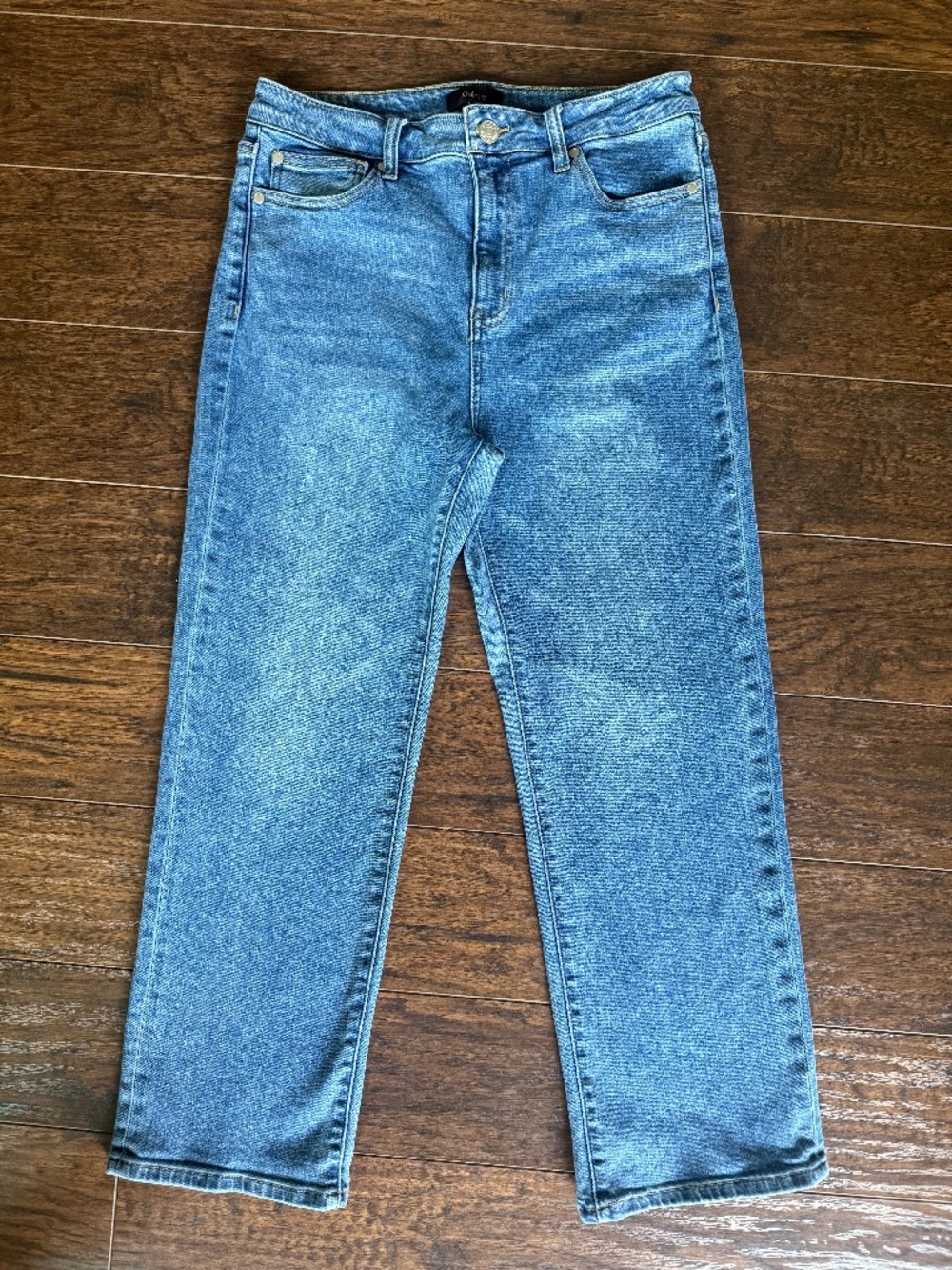 Quince High Rise Cropped Straight Leg Jeans Medium Wash Size 29